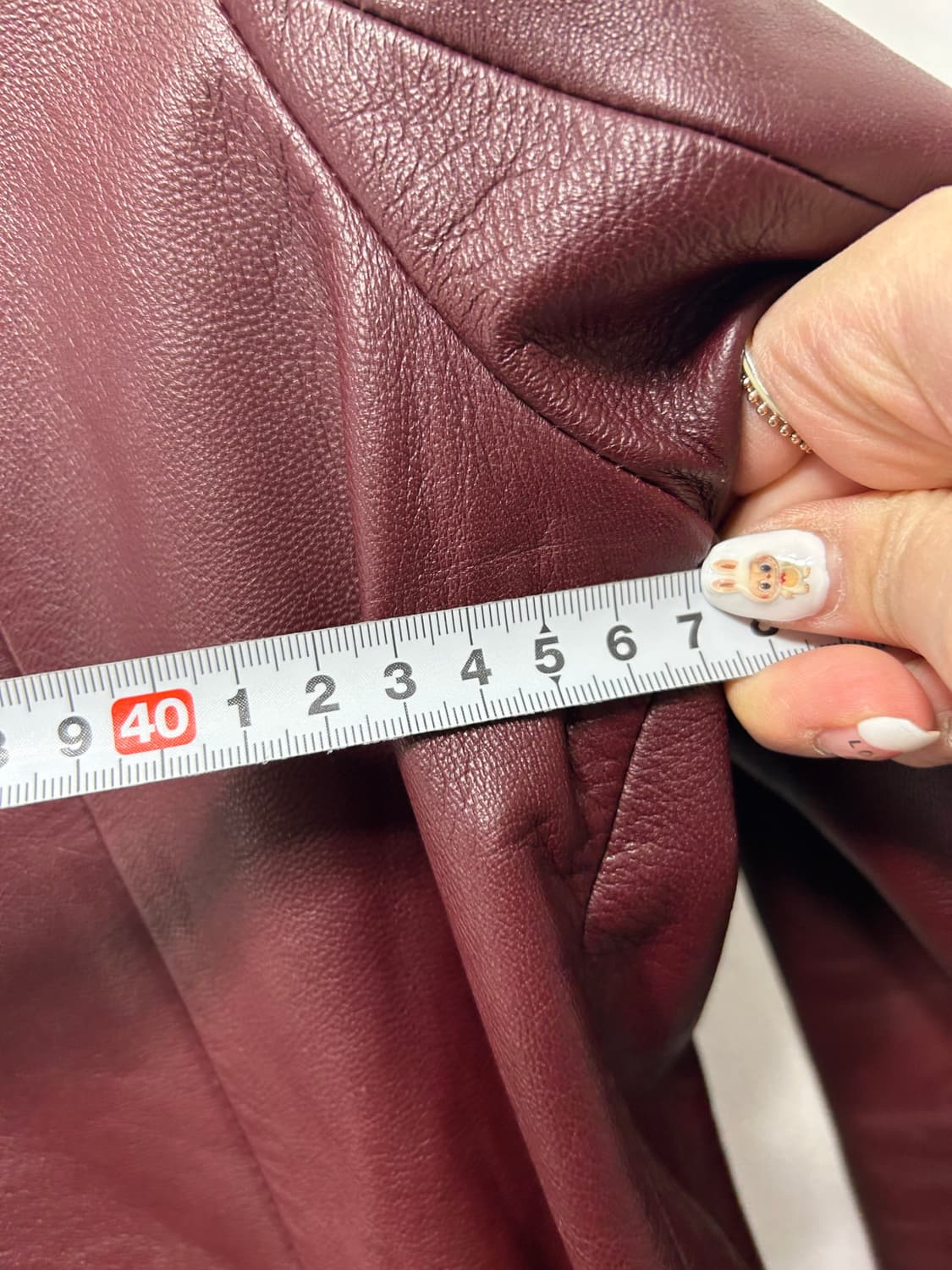 빈티지 여성 버건디 양가죽 자켓 66사이즈  상품이미지5