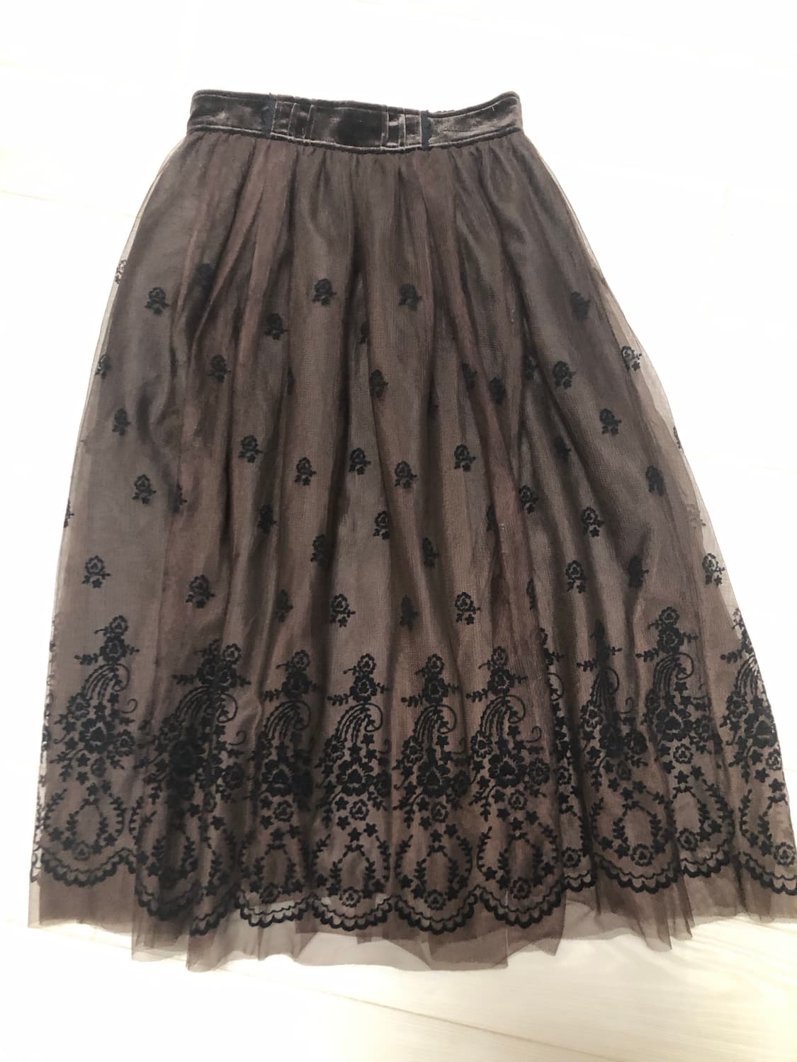 엑시즈팜 빈티지 레이스 롱스커트 상품이미지1