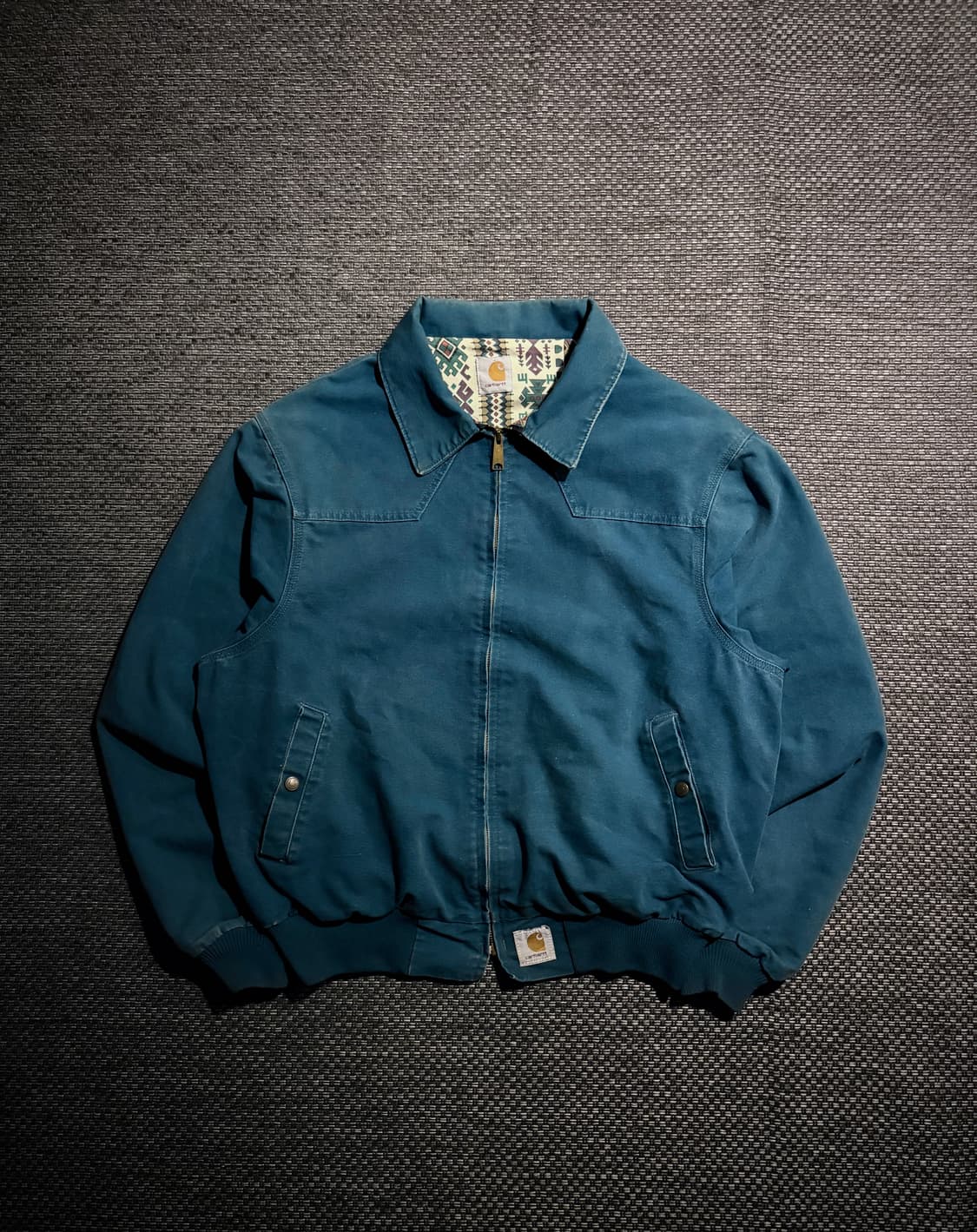 90s 칼하트 아즈텍 산타페 JS1155 TEAL BLUE L USA 상품이미지1