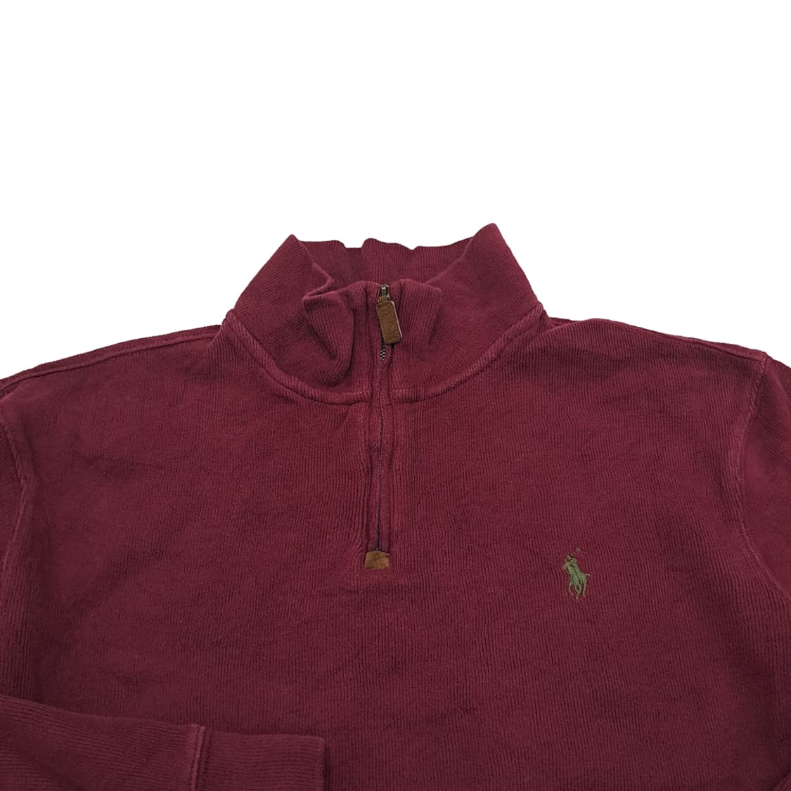 CN792 M 폴로 랄프로렌 버건디와인 하프집업 긴팔 니트 스웨터 상품이미지3
