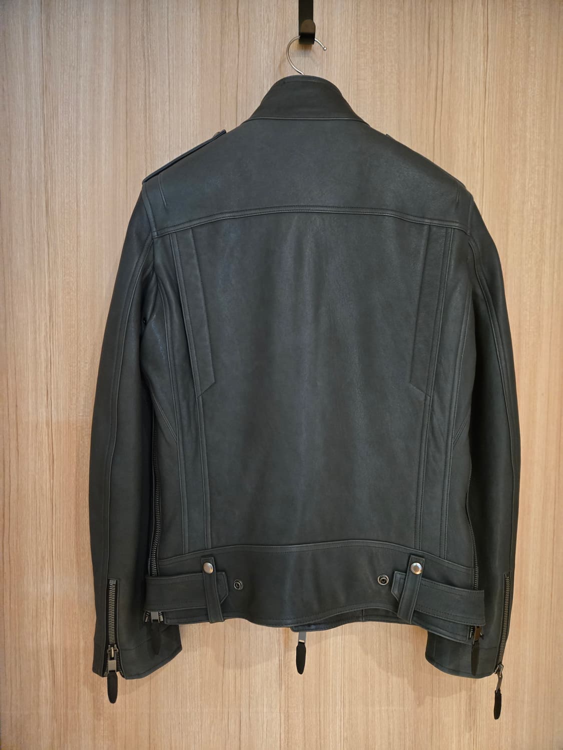 (새제품) 타임옴므 천연 양가죽 하이넥 라이더 자켓 (100) 상품이미지2