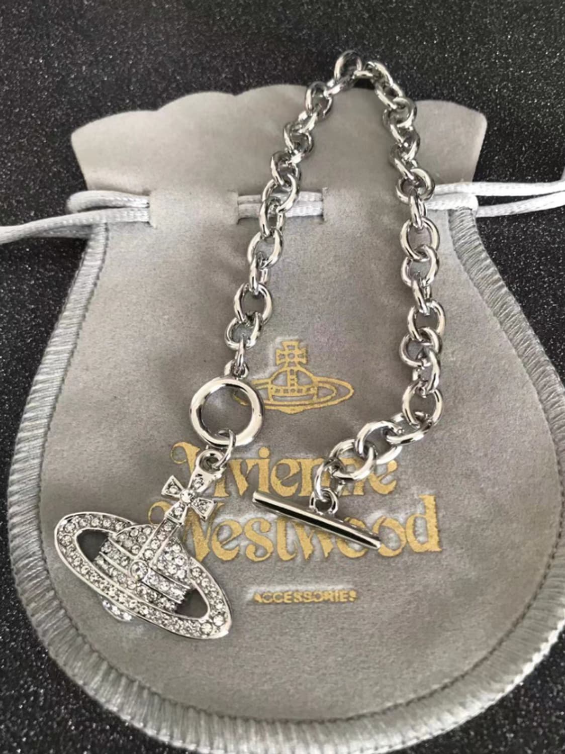 비비안 웨스트우드 아카이브 체인 크리스탈 orb 브레이슬릿 팔찌 상품이미지1