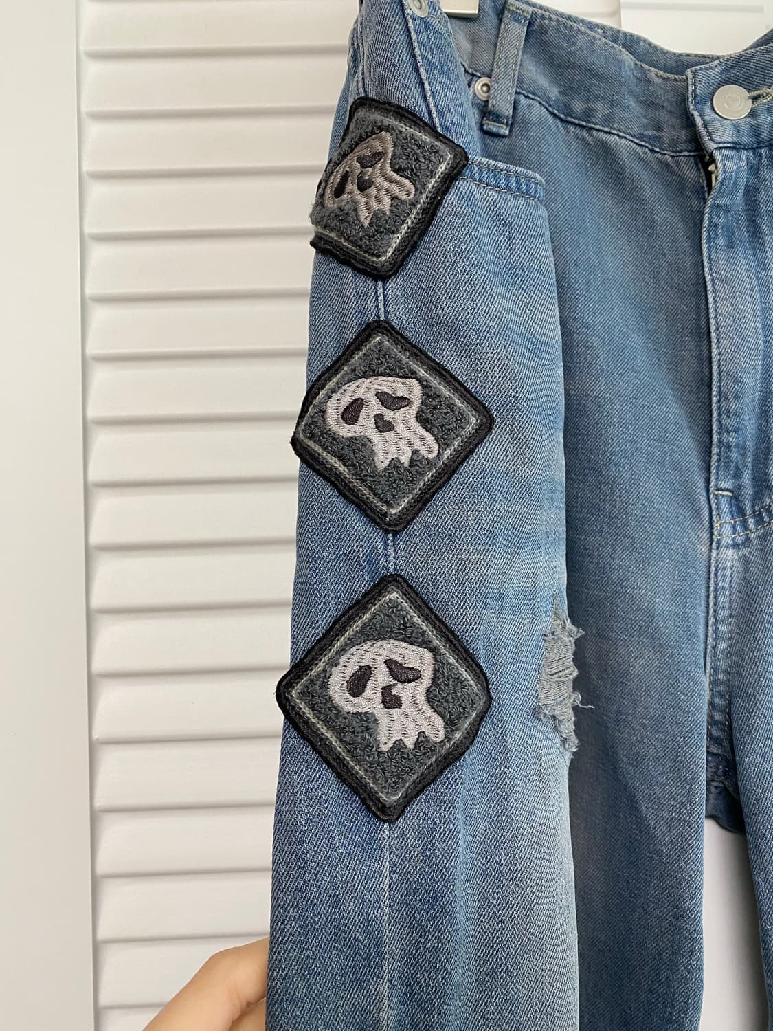 폴리테루 행크 내로우 고시마 데님 팬츠 라이트블루 상품이미지1