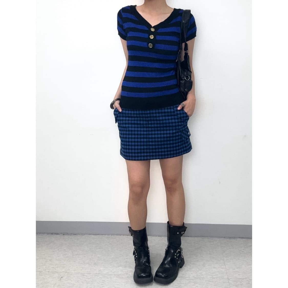 빈티지 펑크 스트라이프 티셔츠 상품이미지2