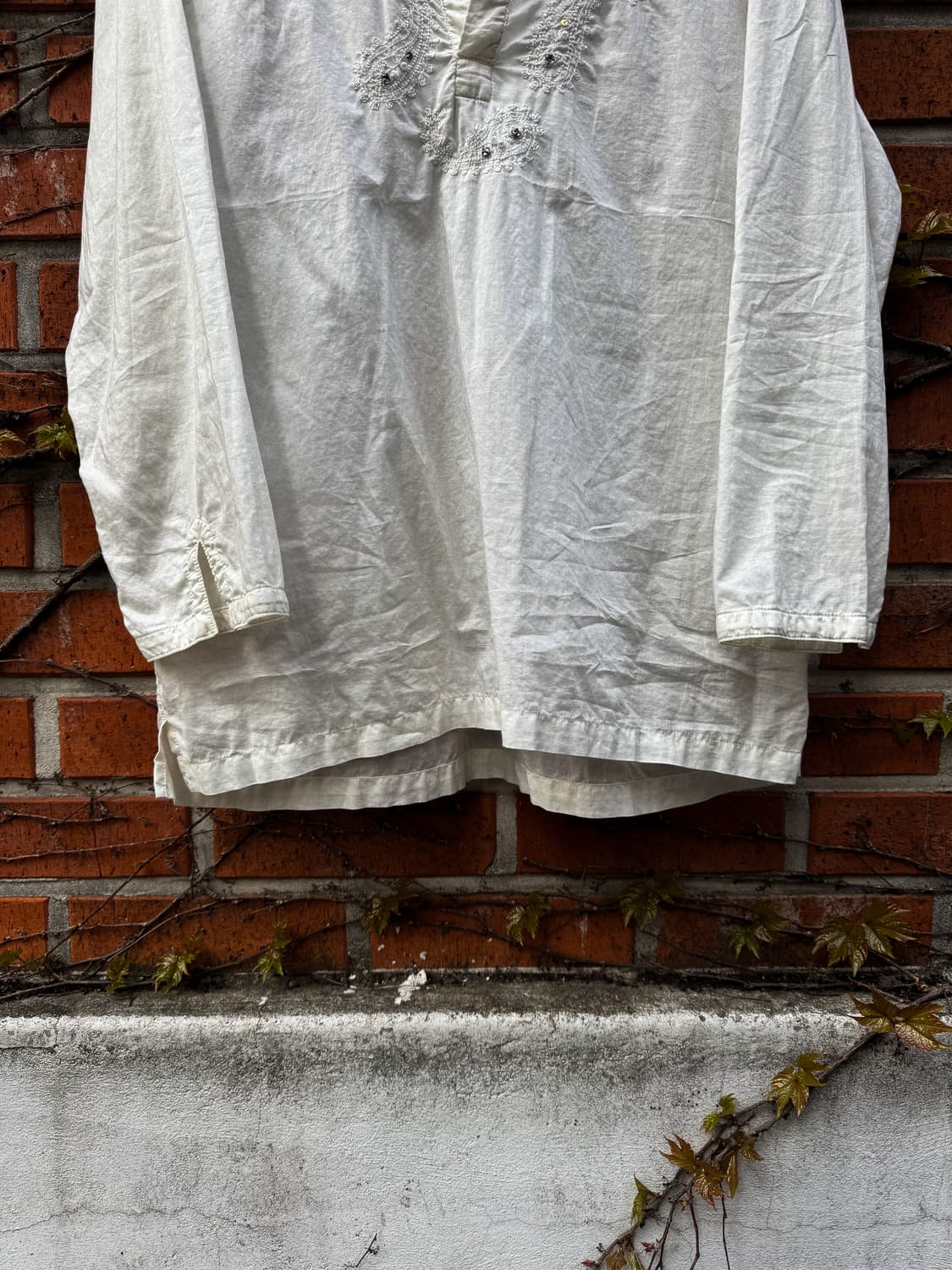 Vintage Embroidery Pullover Shirt  상품이미지8