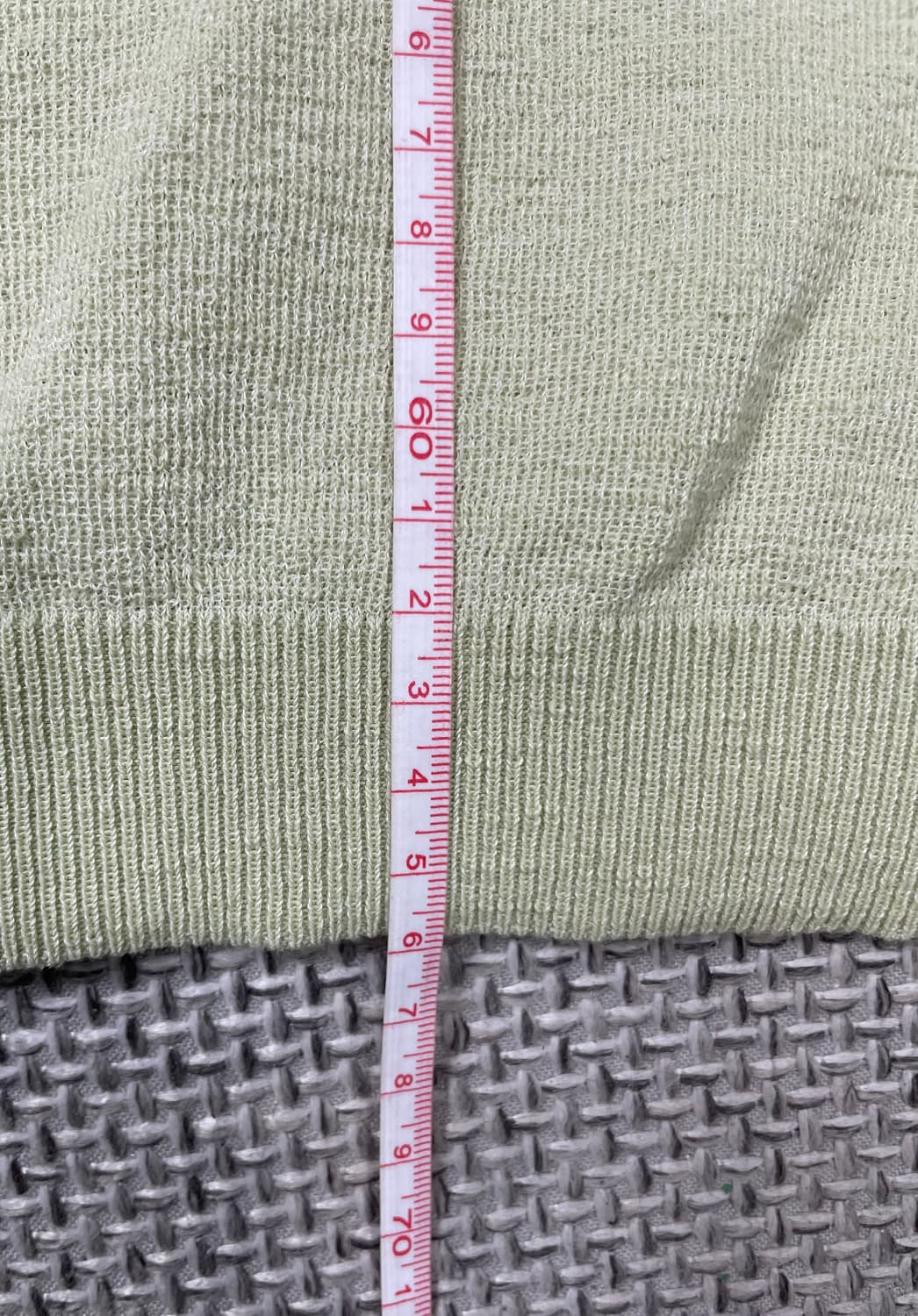 지오지아 카키색 반팔 니트 카라티 M 상품이미지5