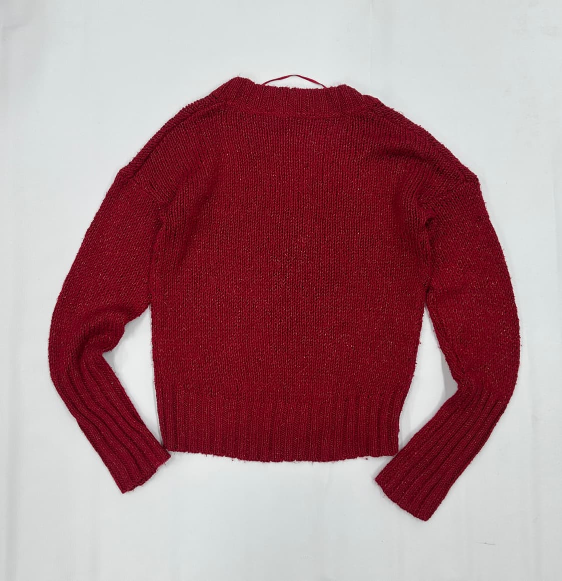 Mudd 레드 러블리 스팽글 브이넥 니트 그런지 히피 에스닉 상품이미지4