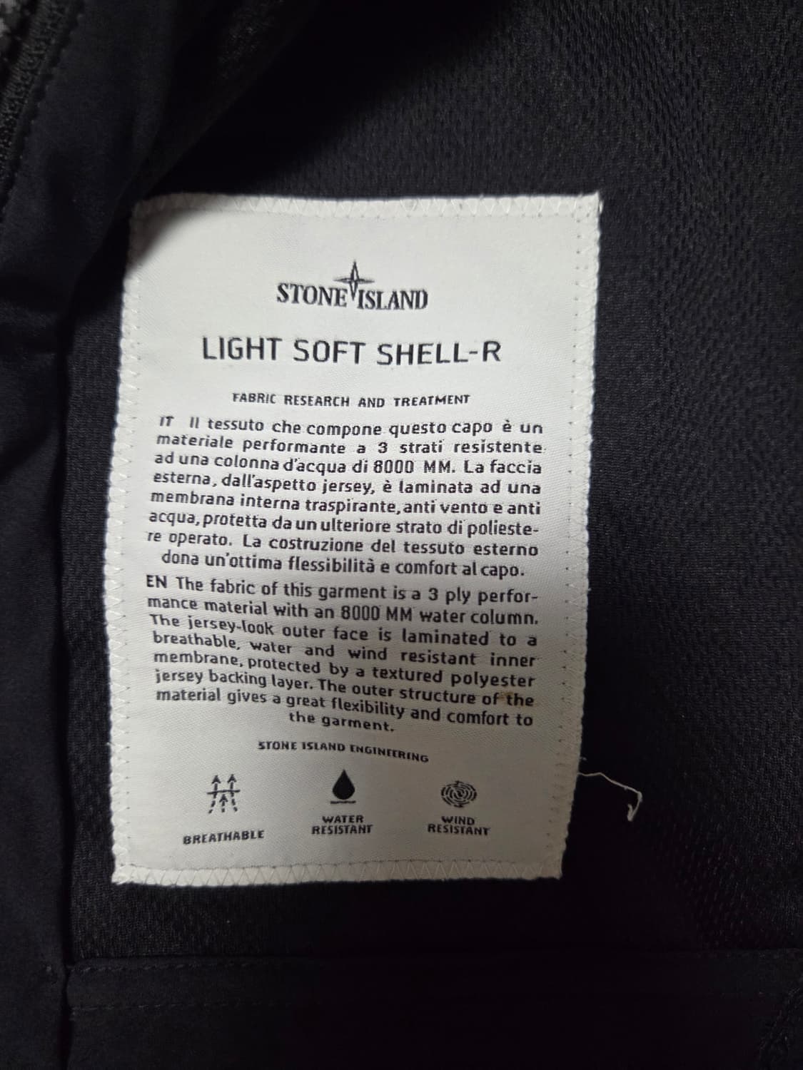[정품] 스톤아일랜드 라이트 소프트쉘 바람막이 후드 자켓 S 상품이미지2