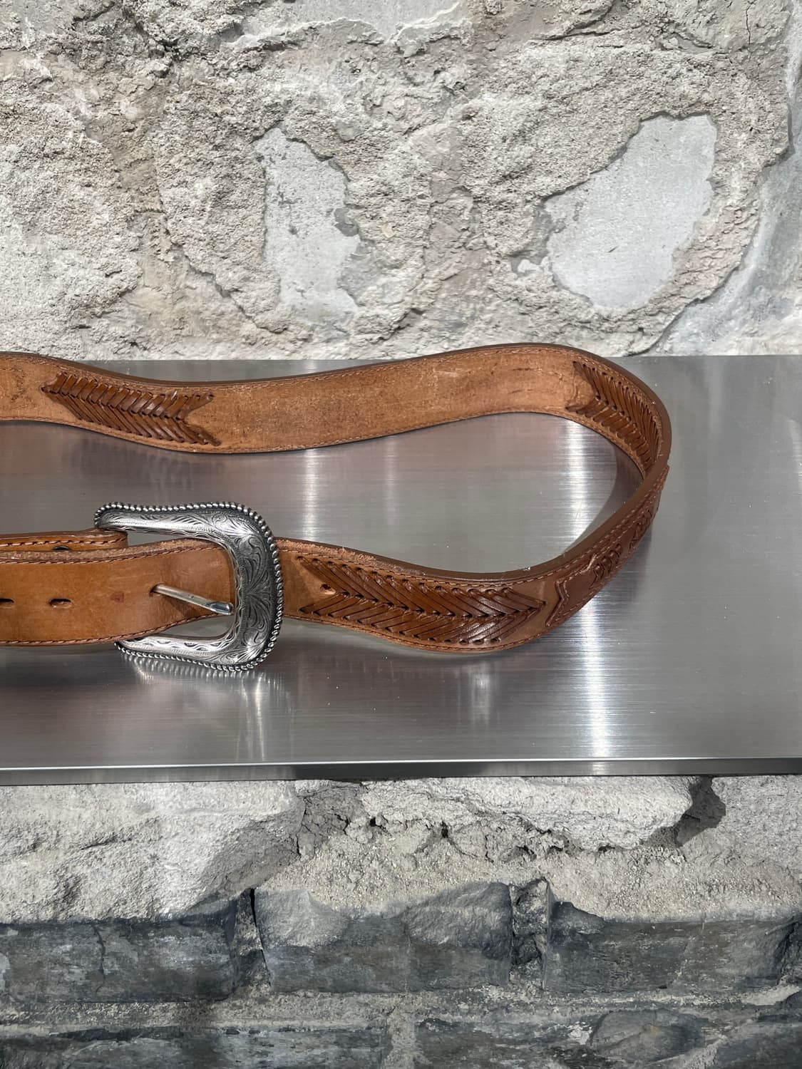 랭글러 브라운 웨스턴 레더 벨트 상품이미지5