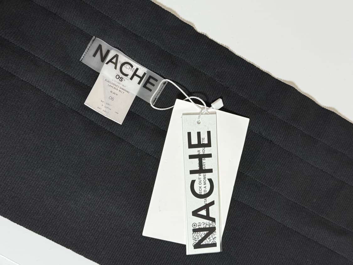 나체 nache SHIRRING LAYERED BELT BLACK 상품이미지5