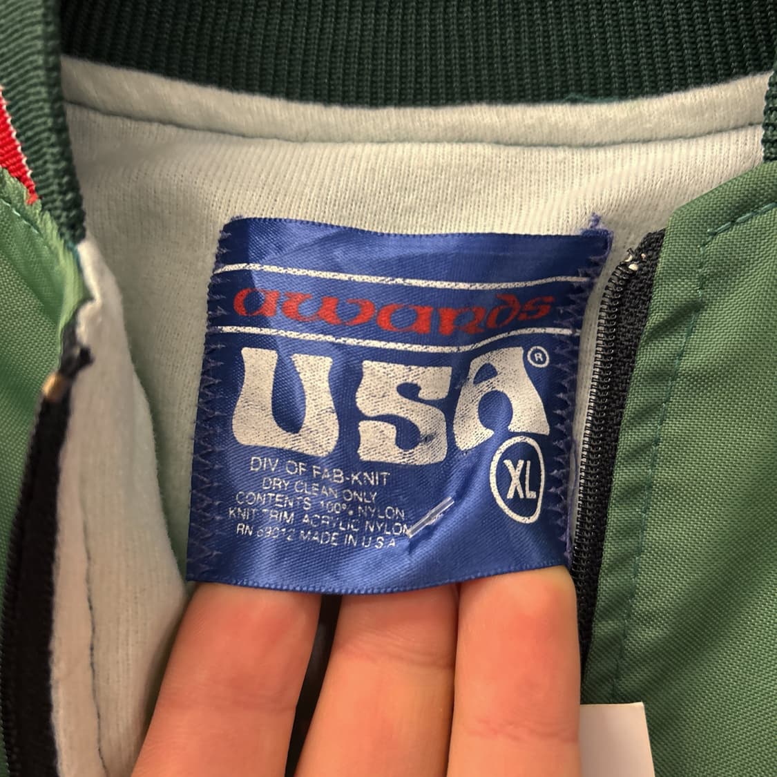 90s 마셀러스 머스탱 클럽 바시티 사틴 반집업 캥거루포켓 N779 상품이미지8