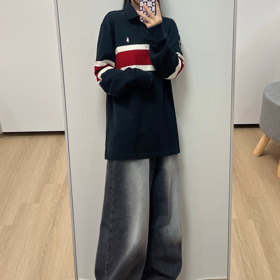 폴로 랄프로렌 화이트 포니 럭비 카라 티셔츠 상품이미지1