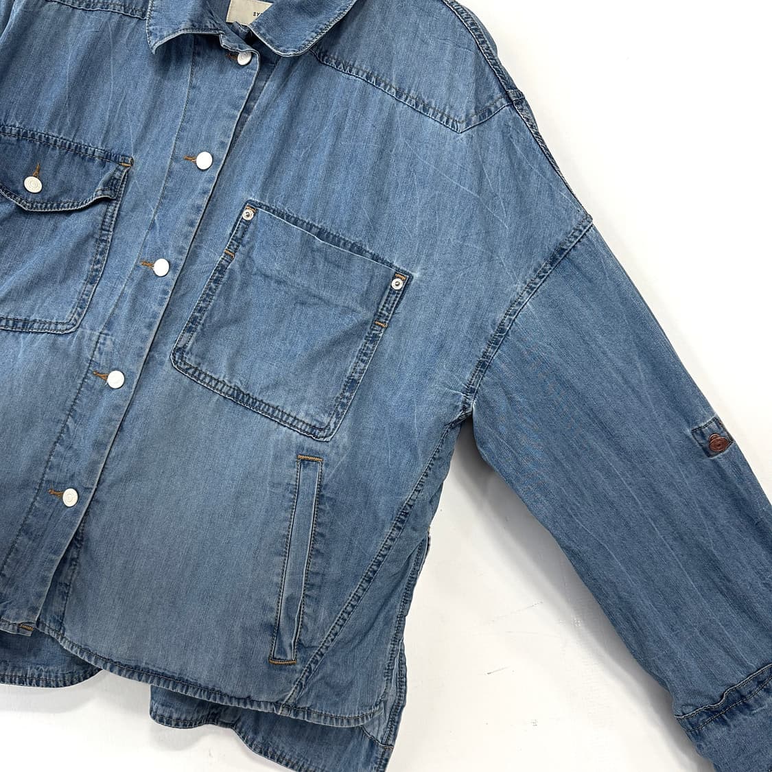 시스템 슬릿 헴 데님 셔츠 자켓 상품이미지4