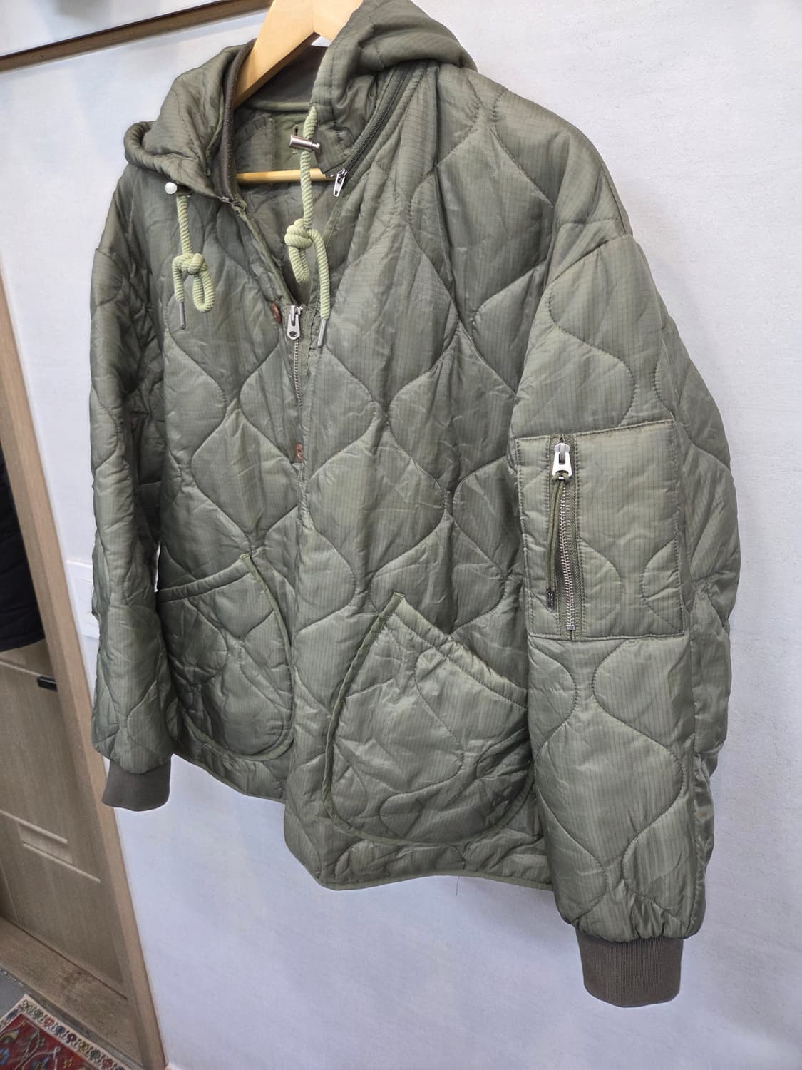 빈티지 퀄팅 깔깔이 누빔 후드자켓 xl 상품이미지8