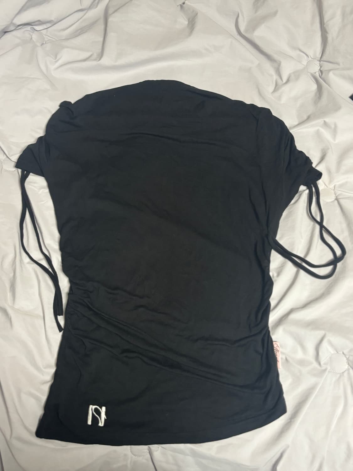 뉴얼린 뮤 썸머 드레이핑 셔링 보트넥 탑 상품이미지2