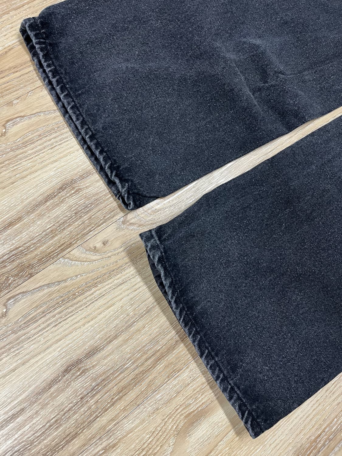 트릴리온 핀턱 와이드 흑청바지 34 상품이미지5