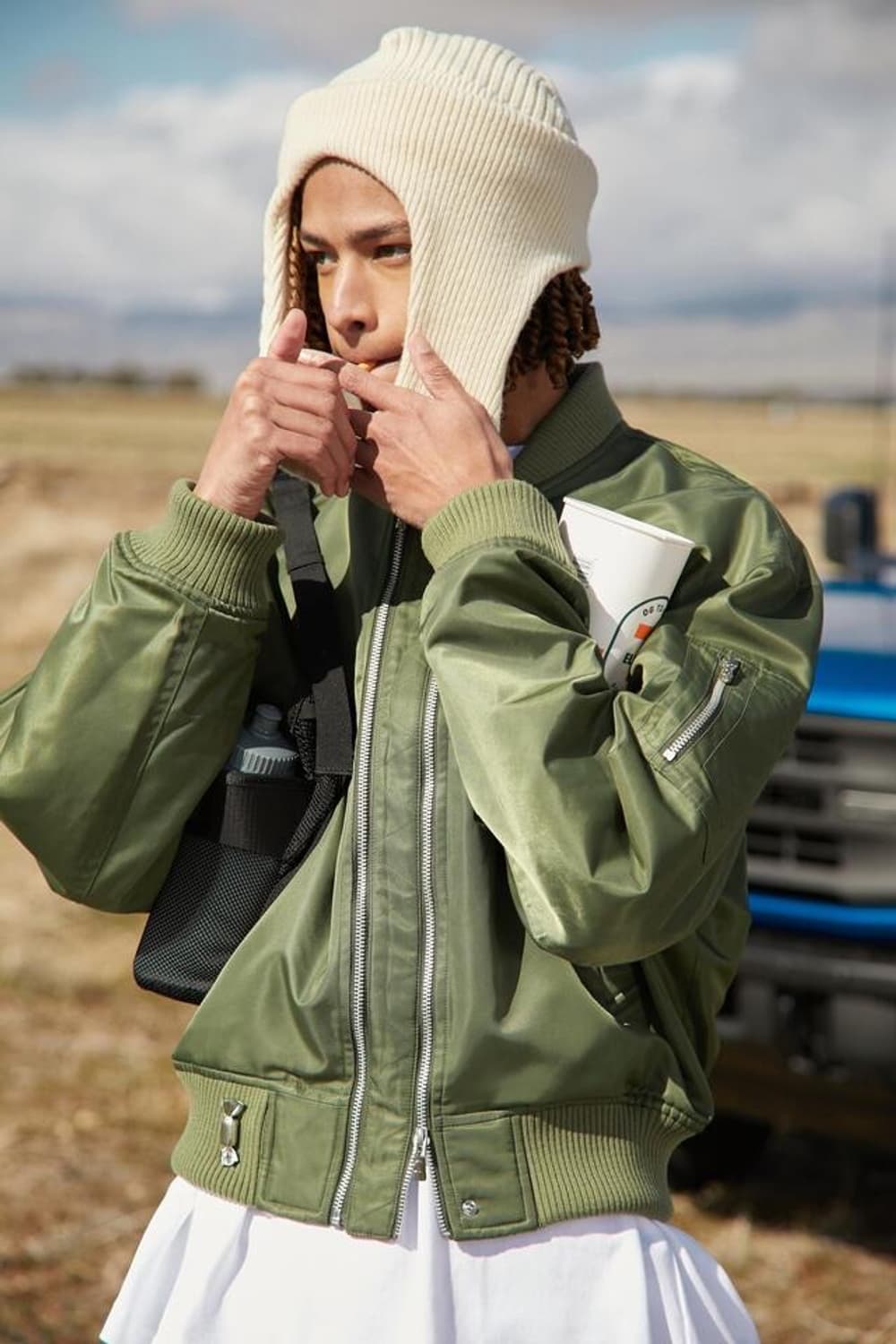 Stu 봄버 자켓 카키 상품이미지3