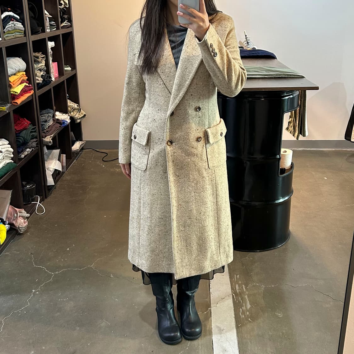 빈티지 더블 맥시 울 코트 상품이미지3