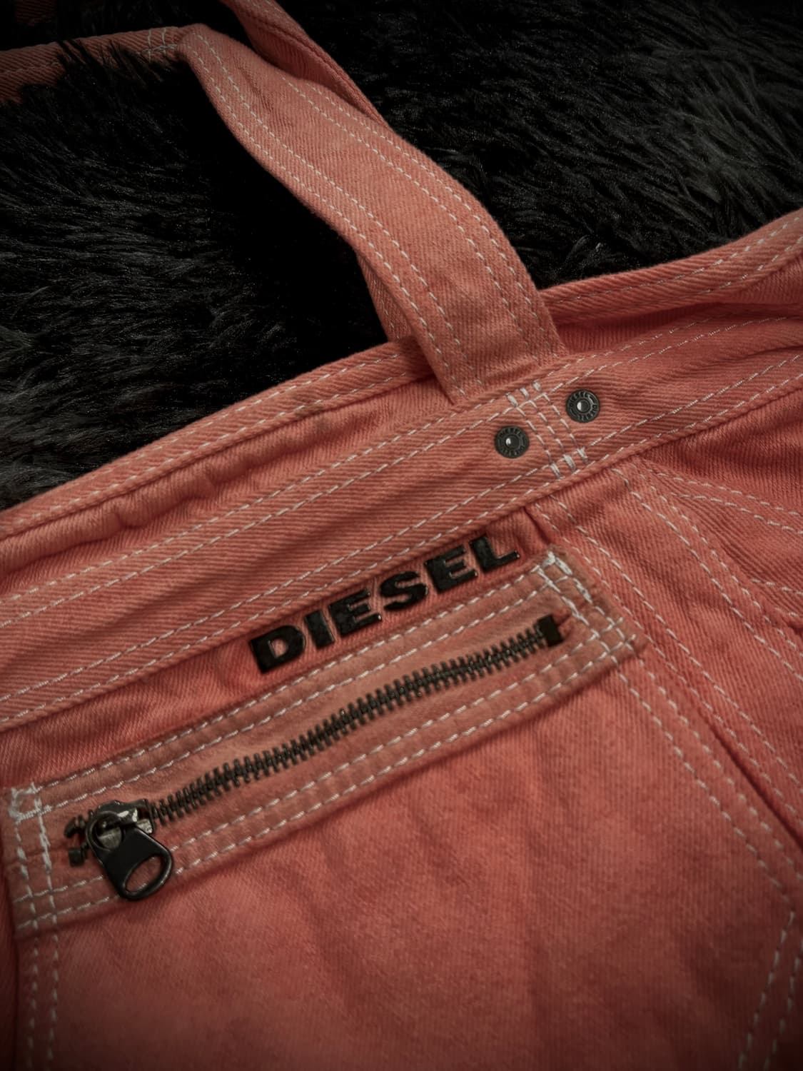 Diesel 핑크 워싱 코튼 숄더백 상품이미지4
