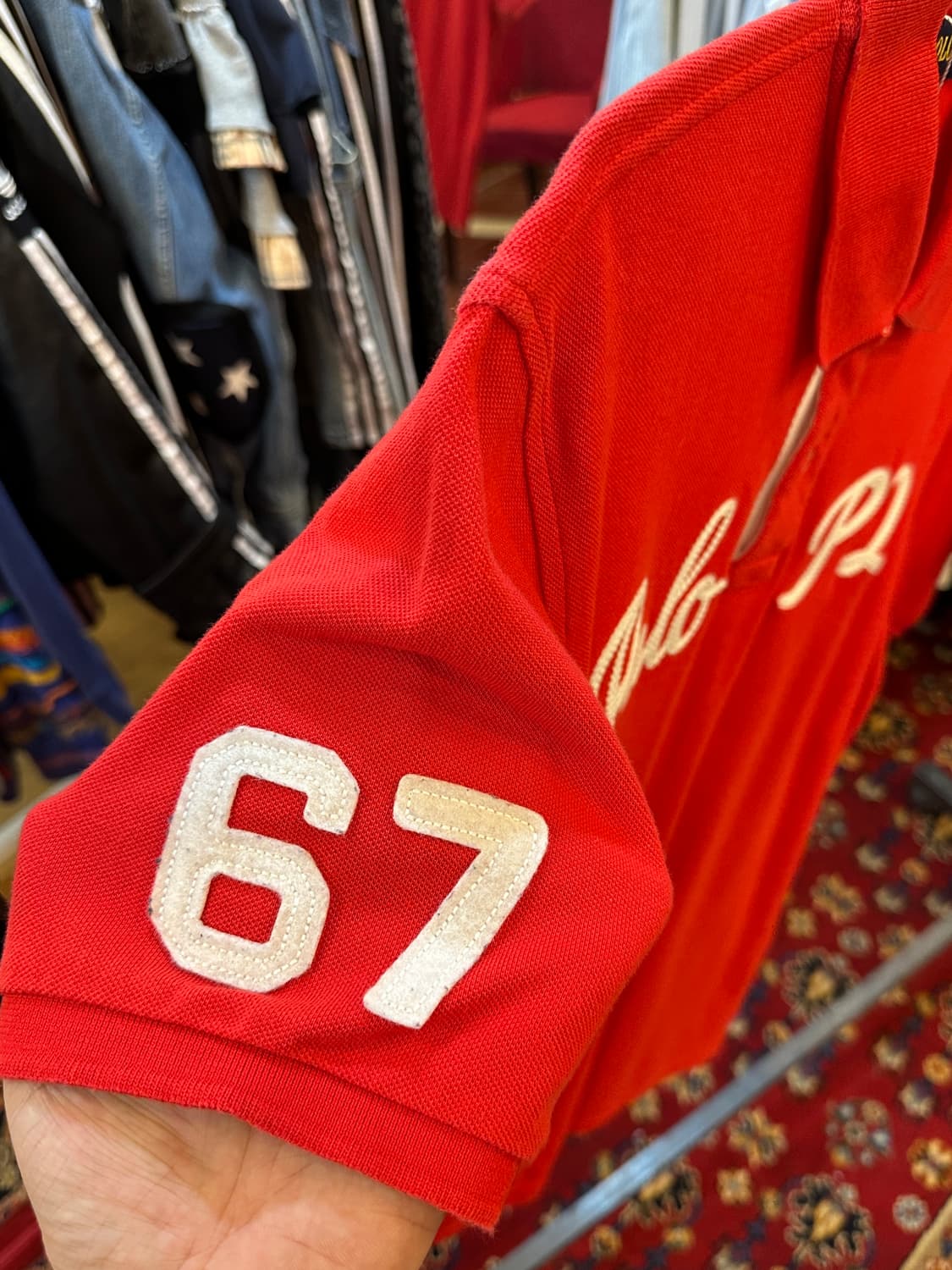 폴로 랄프로렌 빈티지로고 반팔 카라티 XL 상품이미지4