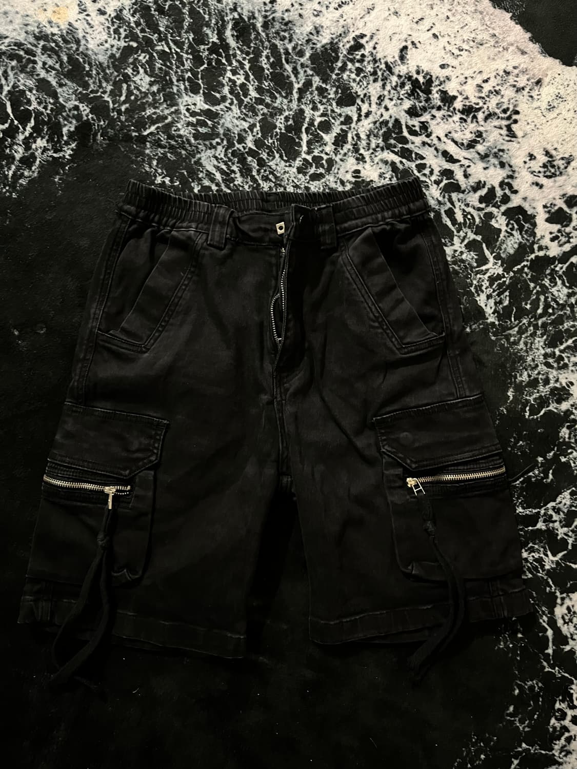 흑청 버뮤다 카고팬츠 상품이미지1