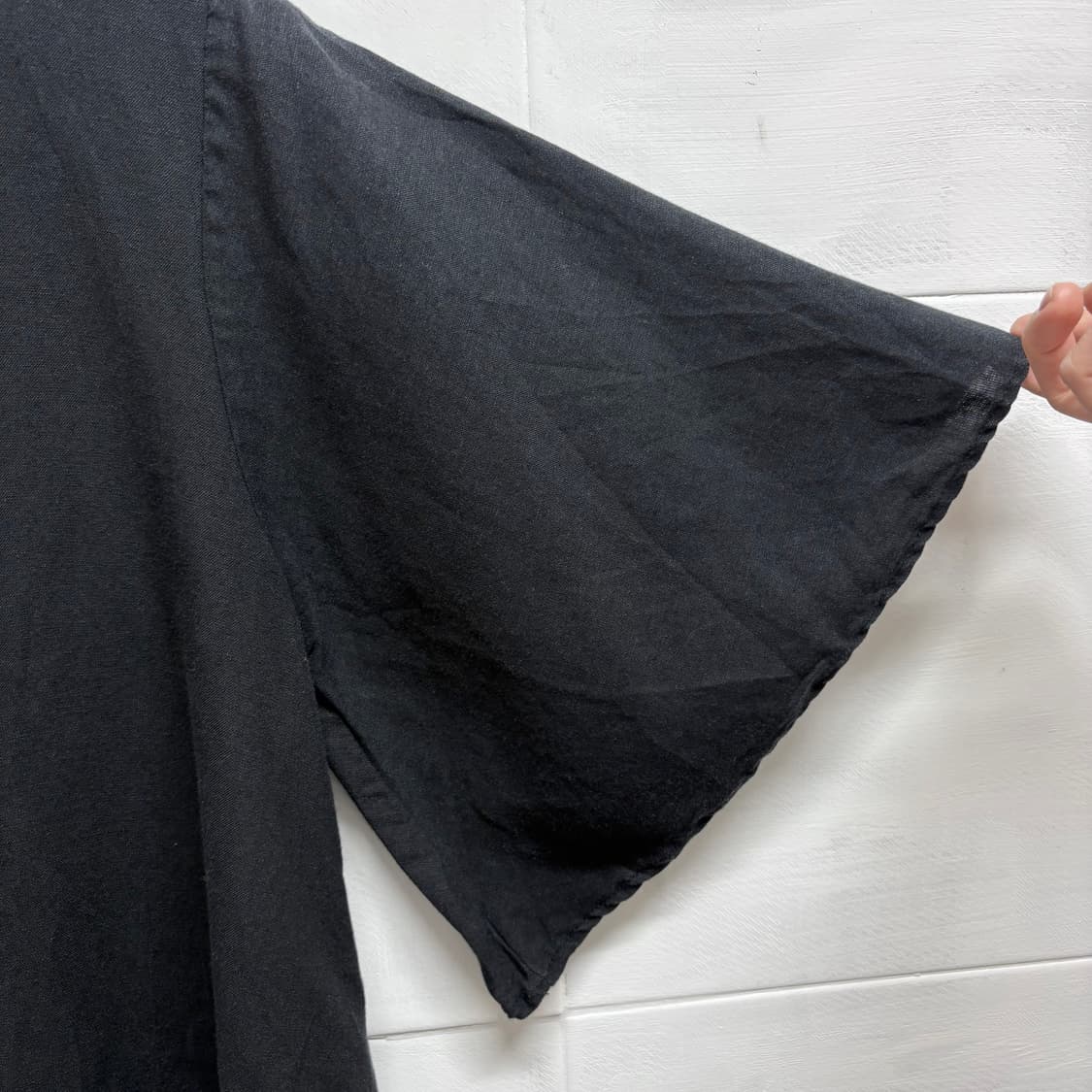 CLOUDNINE 블랙 린넨 혼방 리본 레이어드 블라우스 JPN 상품이미지4