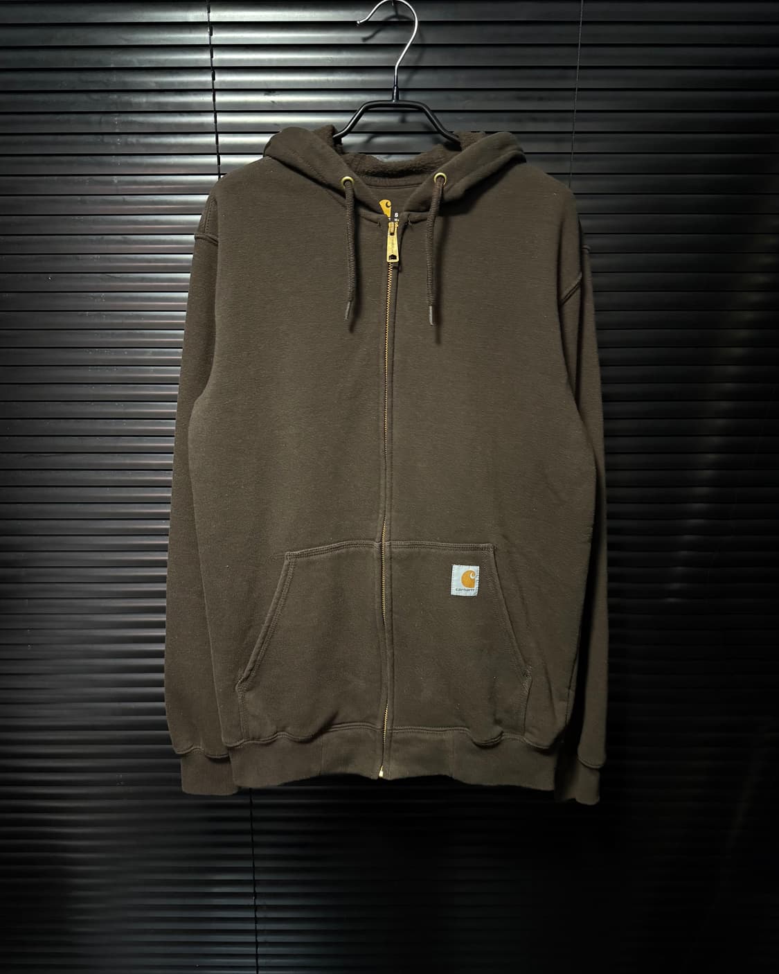 칼하트 기모 안감 브라운 갈색 후드 집업 S 90 오버핏 워크 후디 스웻 상품이미지3