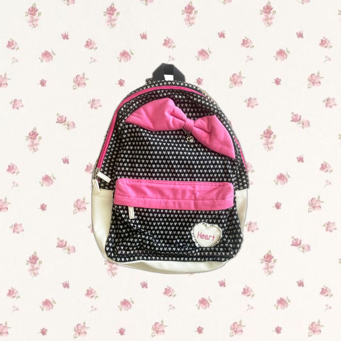 모리걸 빈티지 헤이세이 리본 하트 백팩 🎀💝🖤 상품이미지1
