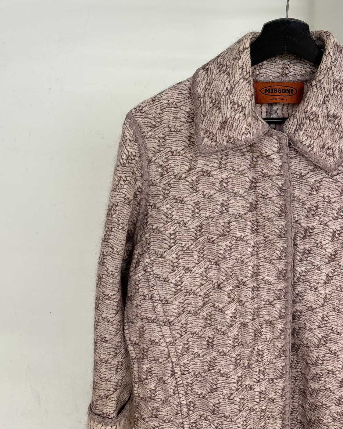 미쏘니 핑크 울 혼방 니트 코트 상품이미지3