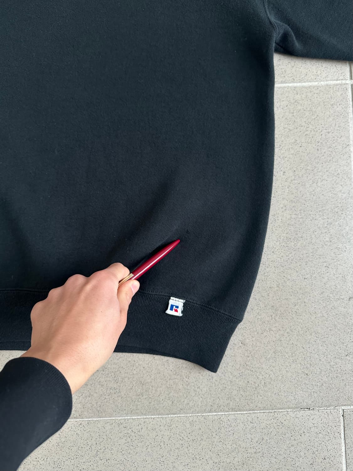 90s 빈티지 러셀 스웻셔츠 블랙 XXL USA 상품이미지3