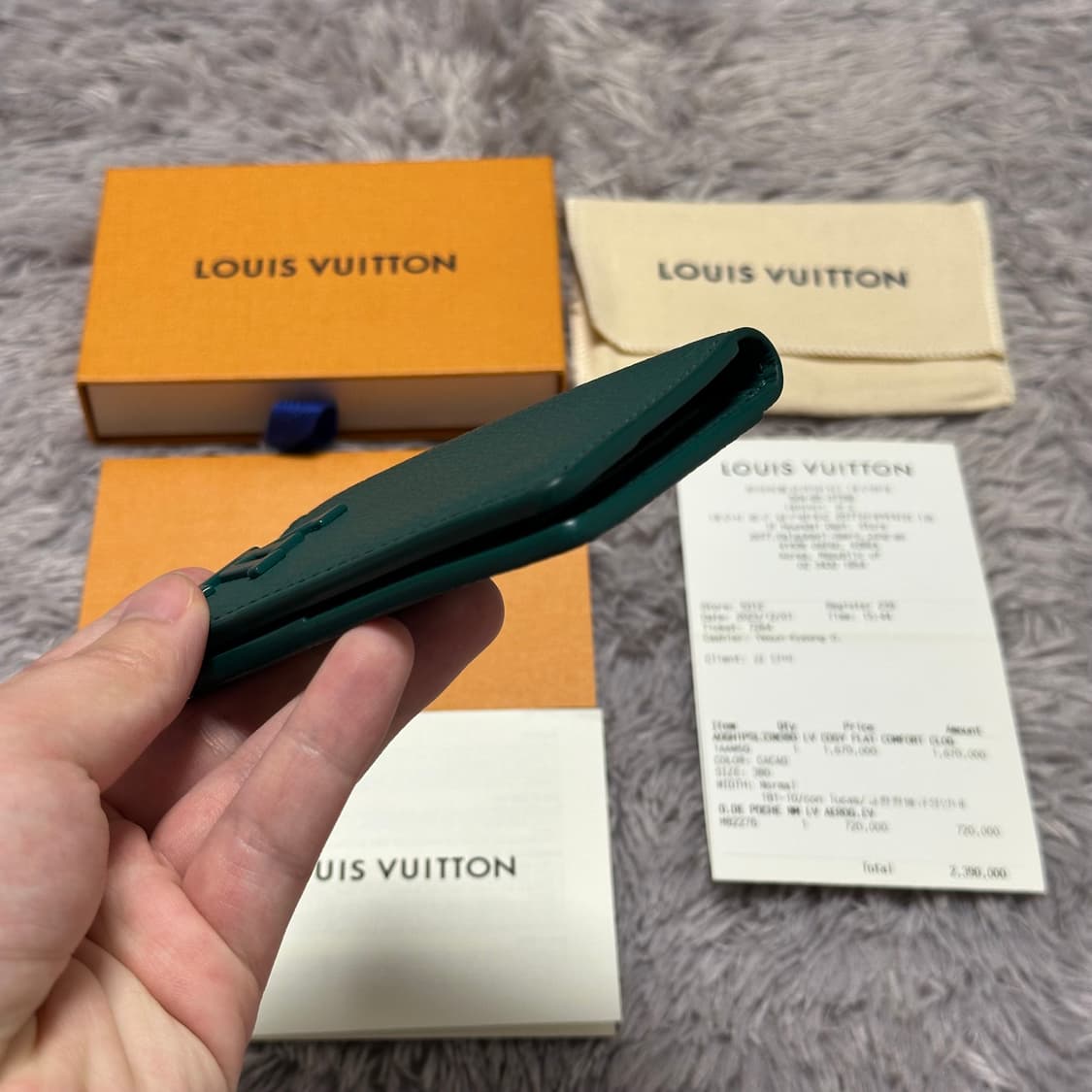 [풀구성] 루이비통 에어로그램 오거나이저 카드지갑 에버그린 상품이미지6