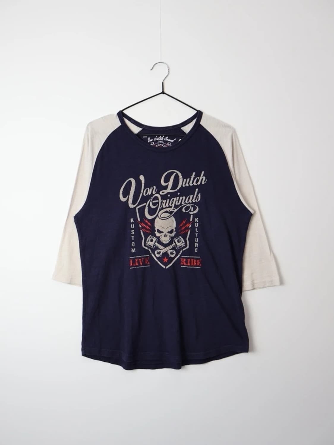 Von Dutch Skull Graphic Raglan Tee 상품이미지5