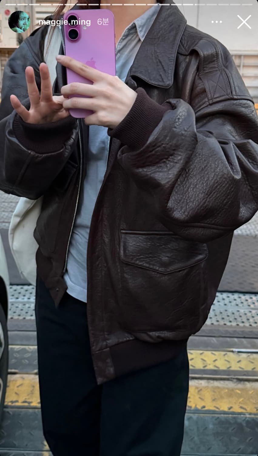 스튜디오 알로이 램스킨 레더자켓 블랙 상품이미지5