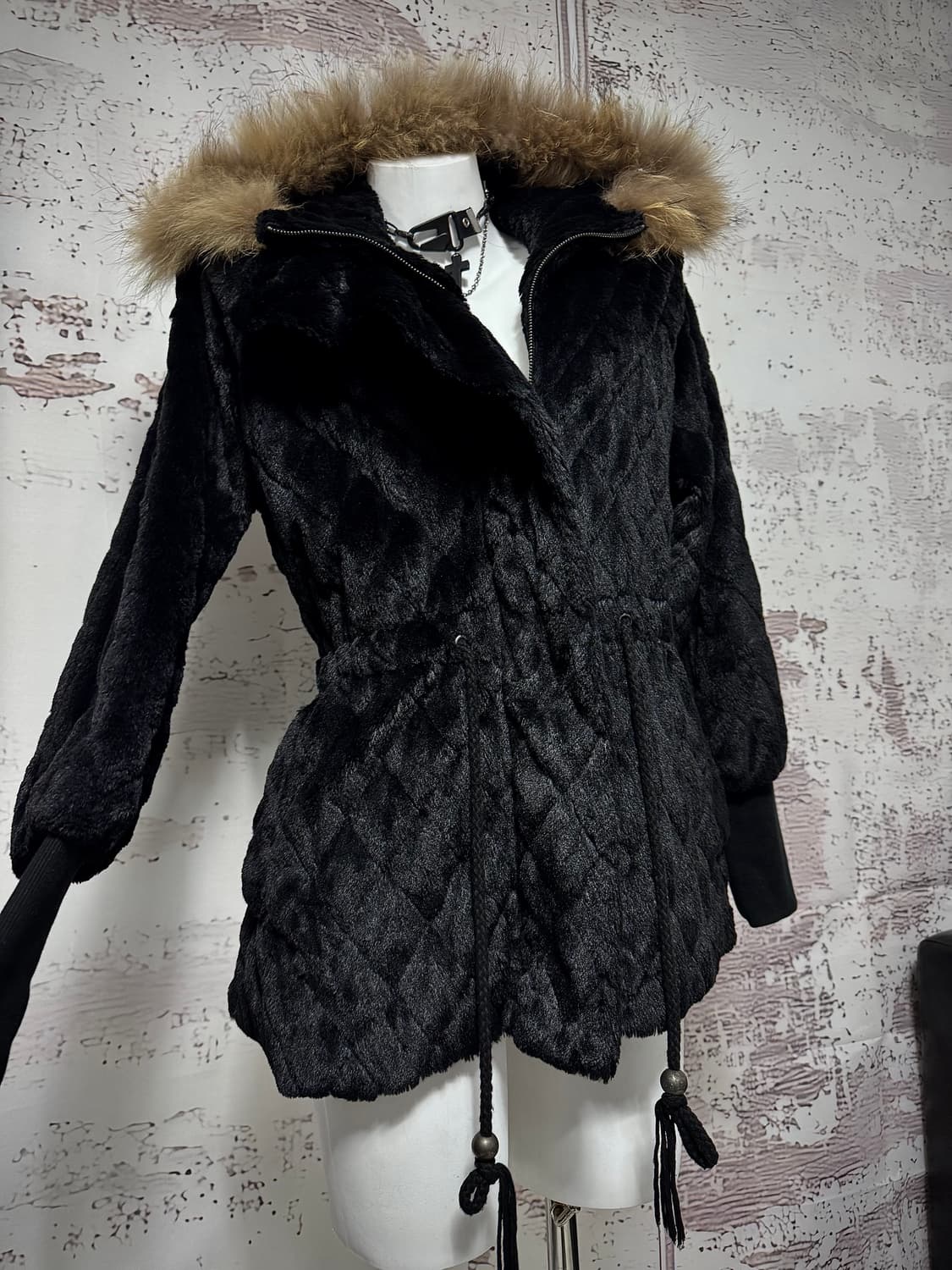 Quilted Fur-Trim Hooded Jacket 상품이미지2