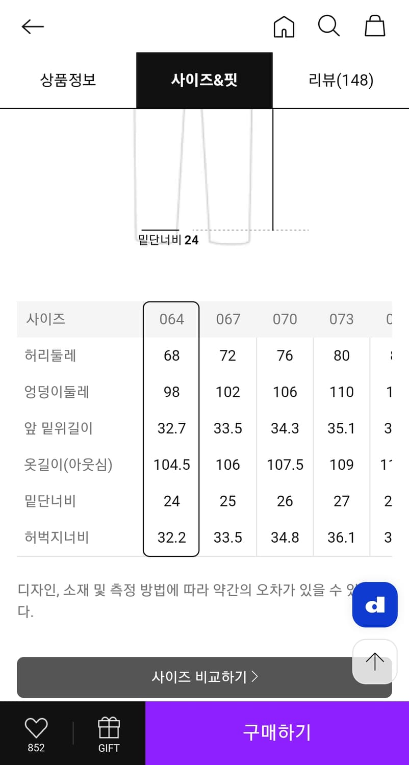 새상품 8seconds 에잇세컨즈 절개 와이드 데님 스카이 블루 상품이미지3