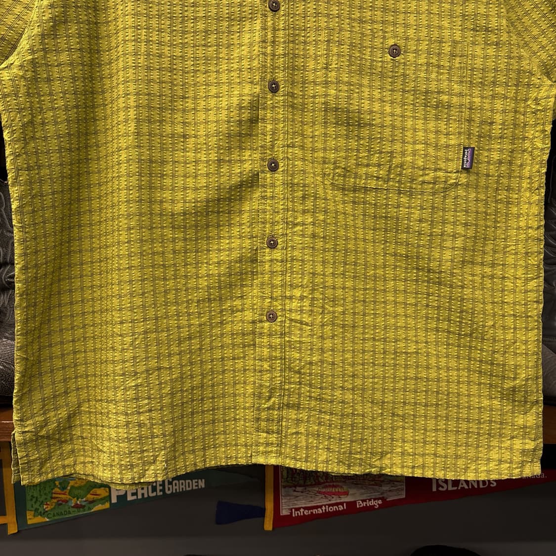 00s 파타고니아 어크로스 체크패턴 시어서커 셔츠 올리브 N1154 상품이미지4