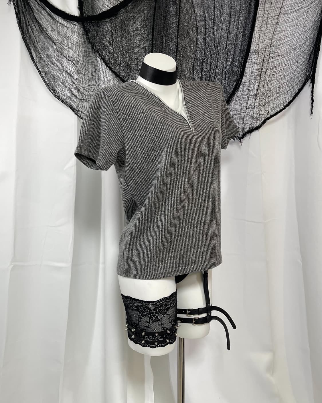 grey zipper t-shirt 상품이미지3