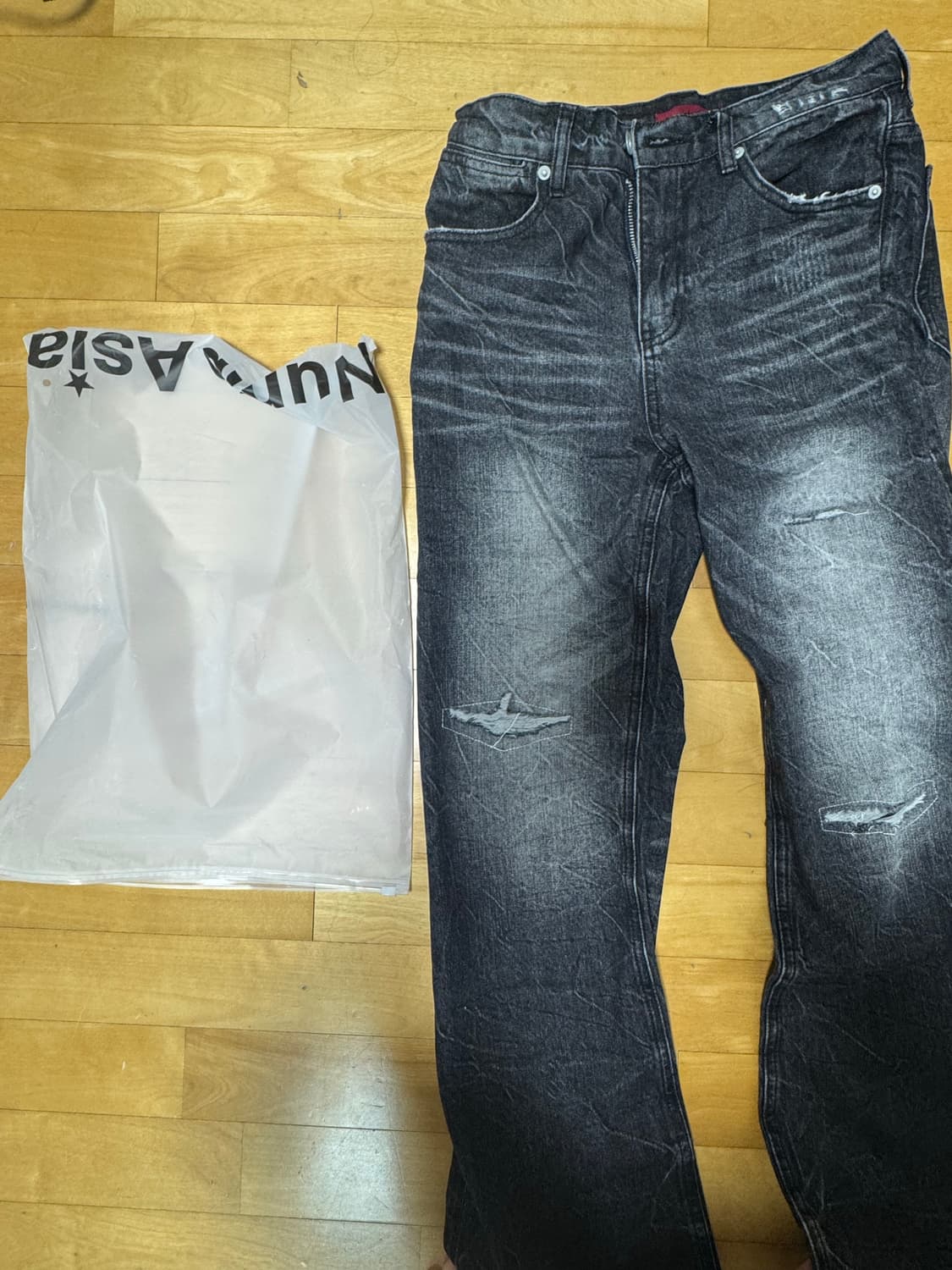 [B.ACESS] Distressed Straight Black 판매 상품이미지3