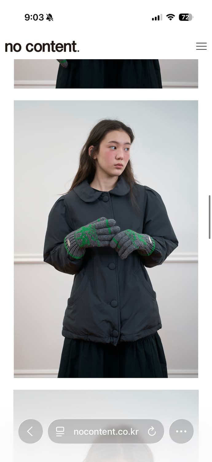 새상품) 노컨텐츠 삐삐 패딩 자켓 딥 차콜 상품이미지2