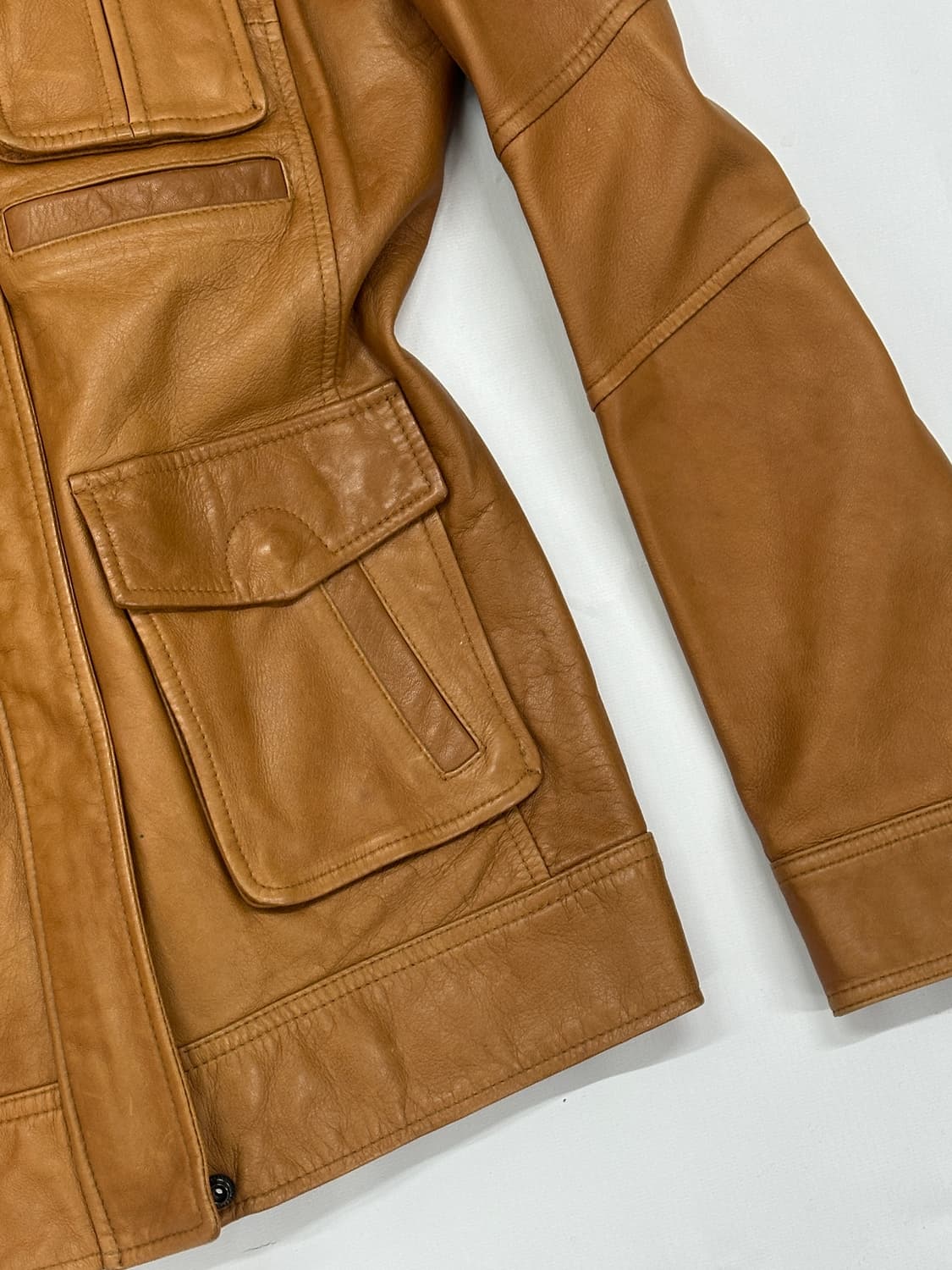 Beyond Closet 카멜 브라운 램스킨 100% 레더 가죽자켓  상품이미지6