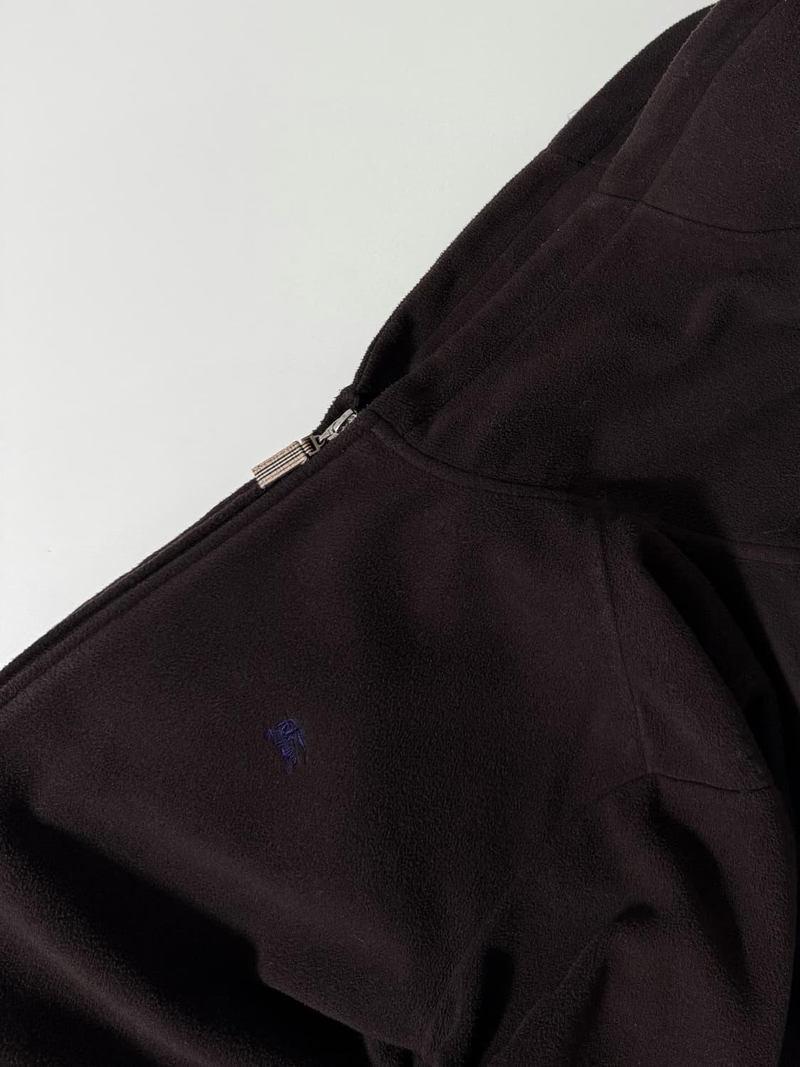 버버리 블랙 루즈핏 90‘s 딥브라운 노바체크 라이닝 후리스 후드집업  상품이미지3