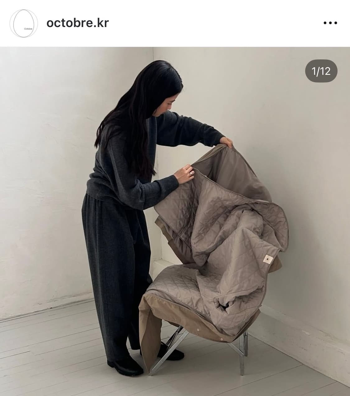 악토브헤(octobre) flannel pants - 차콜 상품이미지2