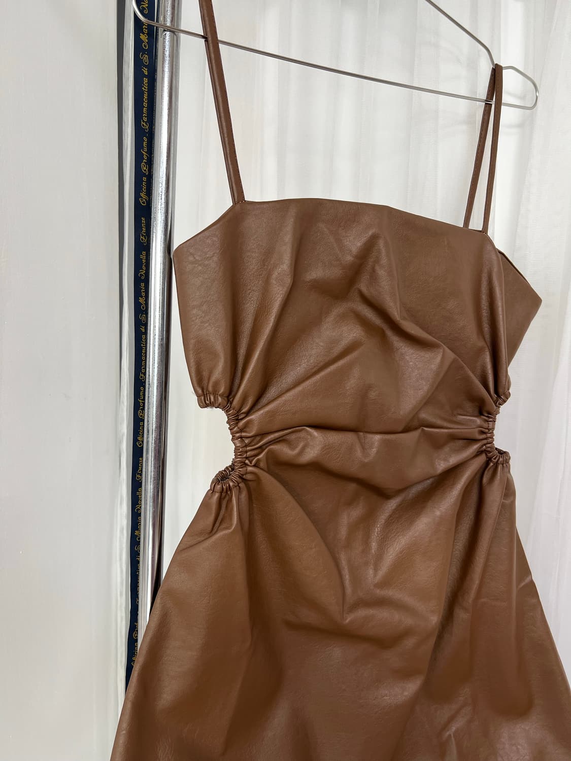 [새상품원가이하판매]브라운 레더 뒷지퍼 끈 원피스  상품이미지9