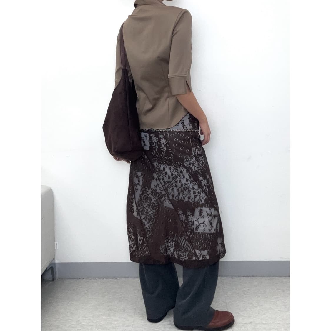 빈티지 브라운 셔츠 상품이미지3