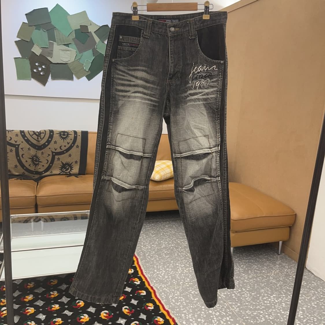 푸부 올드스쿨 스트릿 Y2K 빈티지 워싱 데님팬츠 29인치 C07671 상품이미지3