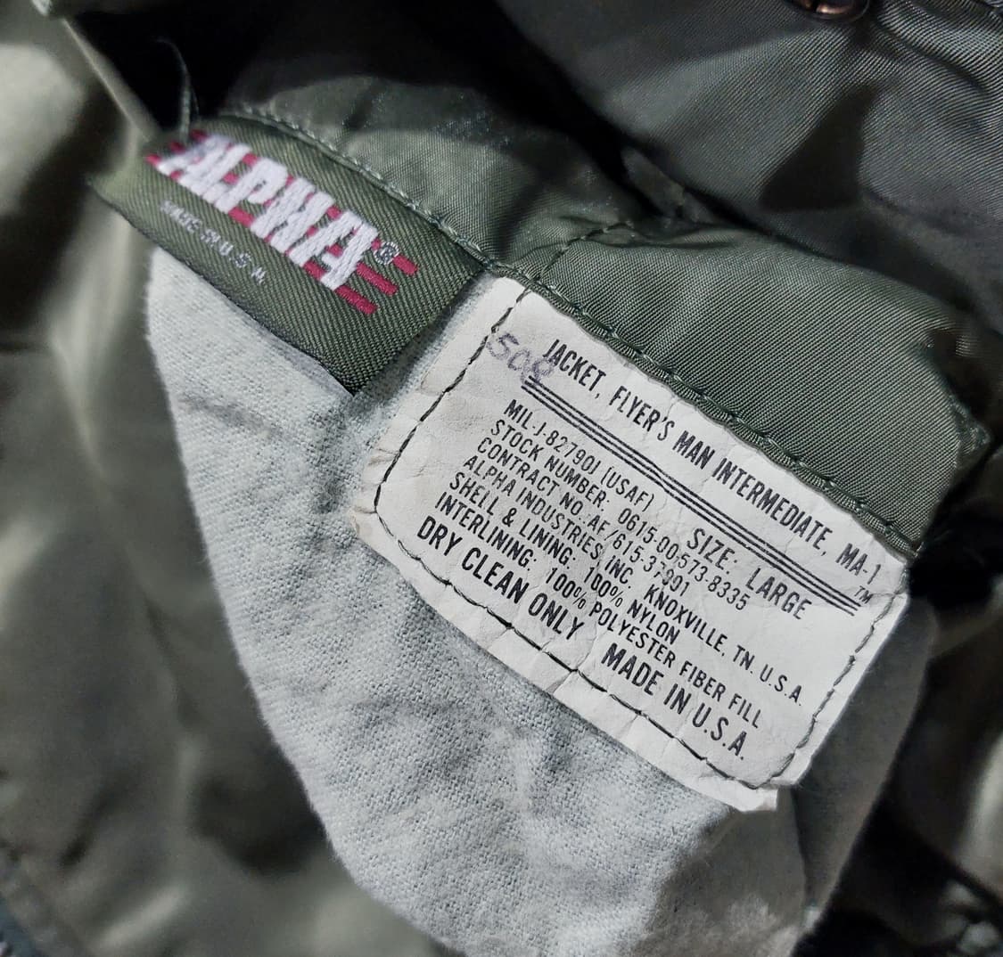 알파 ma-1 90s made in usa L (105-110) 상품이미지9