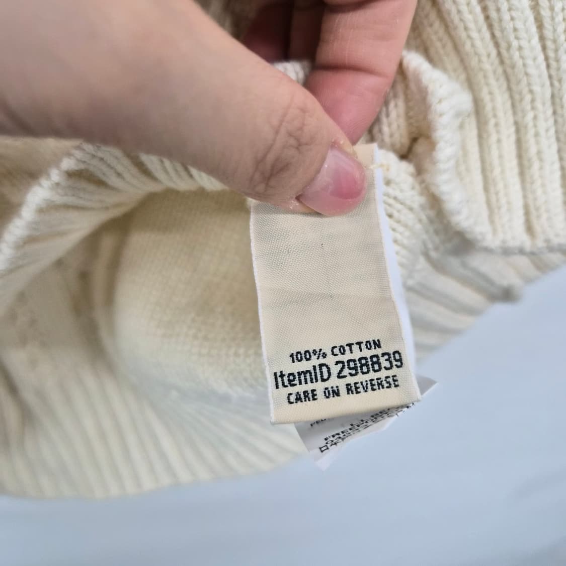 엘엘빈 아이보리 케이블 니트 스웨터 남녀공용 L 상품이미지5