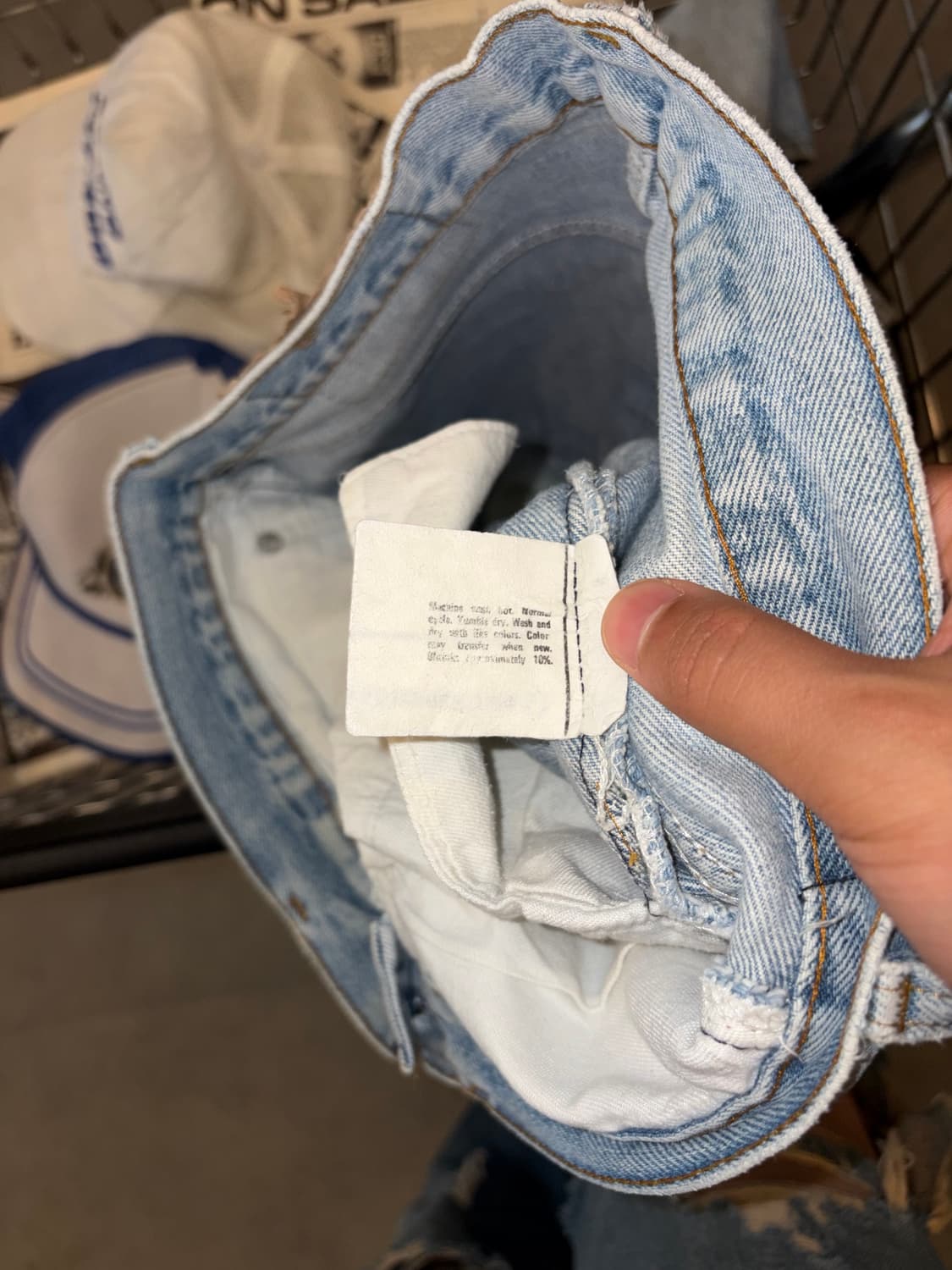 80’s Levi’s 501 USA denim hard washed pa 상품이미지9