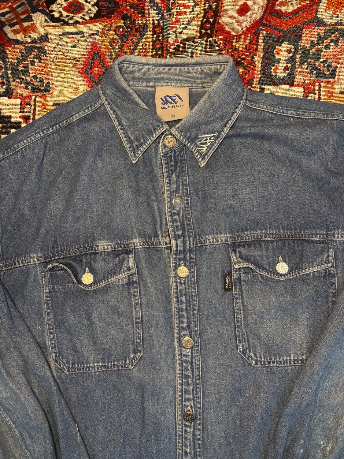 90s Majah Flavah Vintage denim shirt 상품이미지5