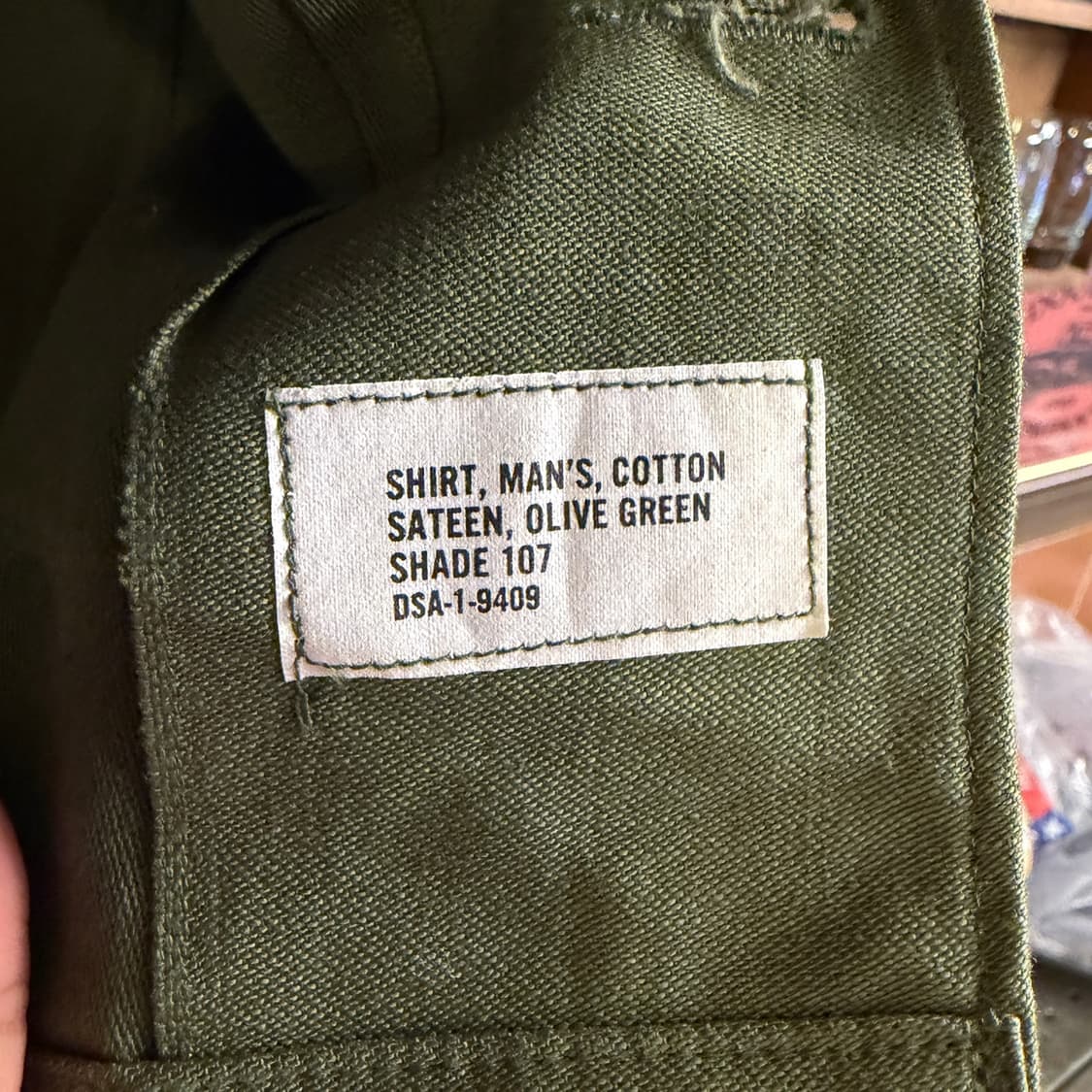 Vietnam Era 미군 오리지널 OG107 사틴셔츠 데드 13반 상품이미지5